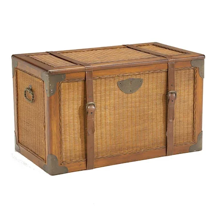 Rattan/Leather Strap Chest